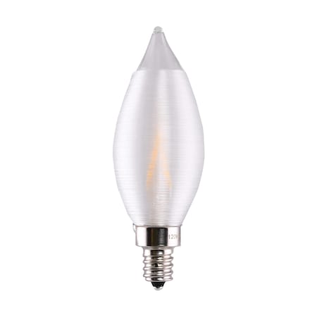 Satco 2-Watt CA11 LED Lamp - Satin Spun Clear Candelabra Base 2700K 120V S11300